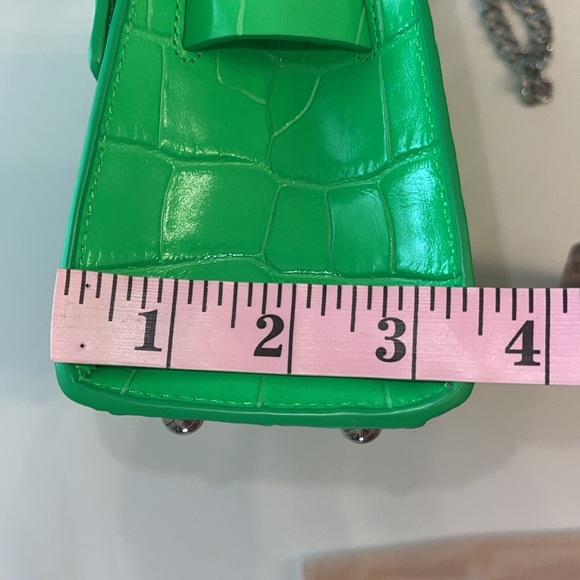 Rebecca Minkoff Croc Embossed Leather Crossbody Bag Neon Green NWT - Picture 17 of 17